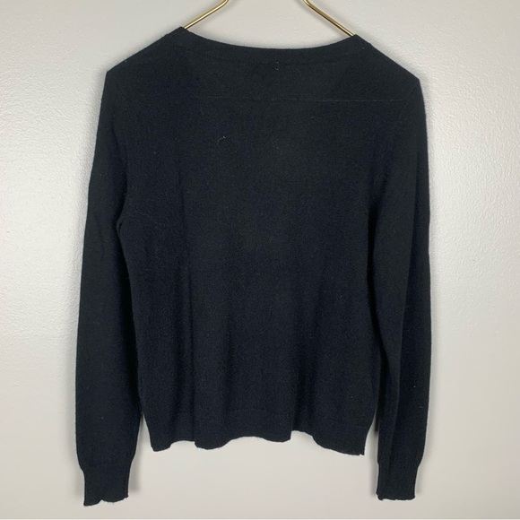 Halogen 100% cashmere rhinestone gem heart crewneck sweater multi black small - Picture 2 of 6